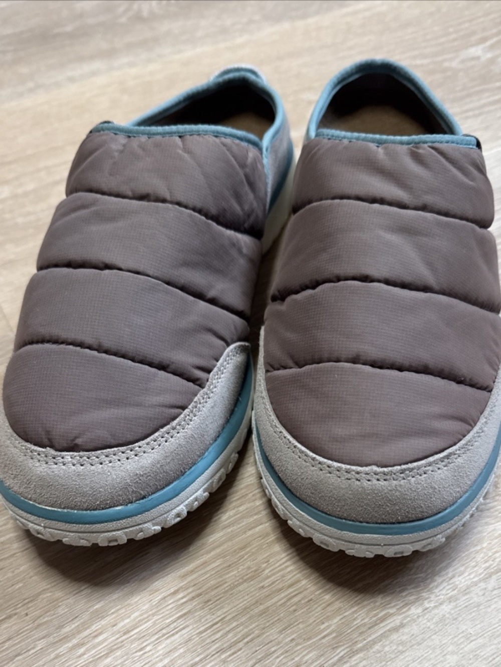 🏔️ L.L.Bean Mountain Classic Quilted Slides | Women’s 10M | Brown, Gray & Blue